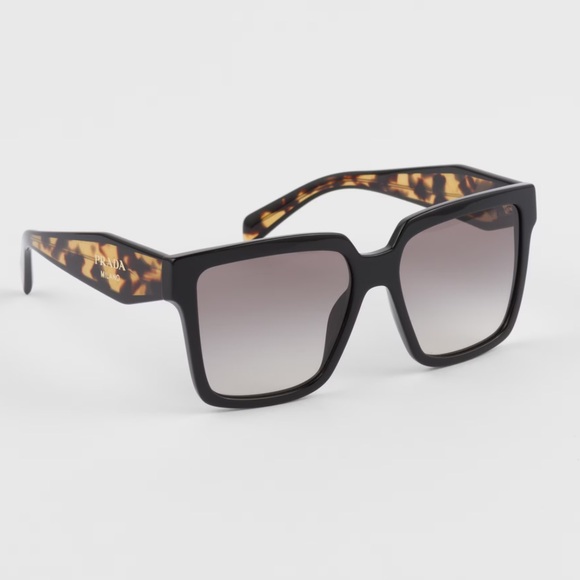 Prada Accessories - Prada Black and Tortoise Square Sunglasses